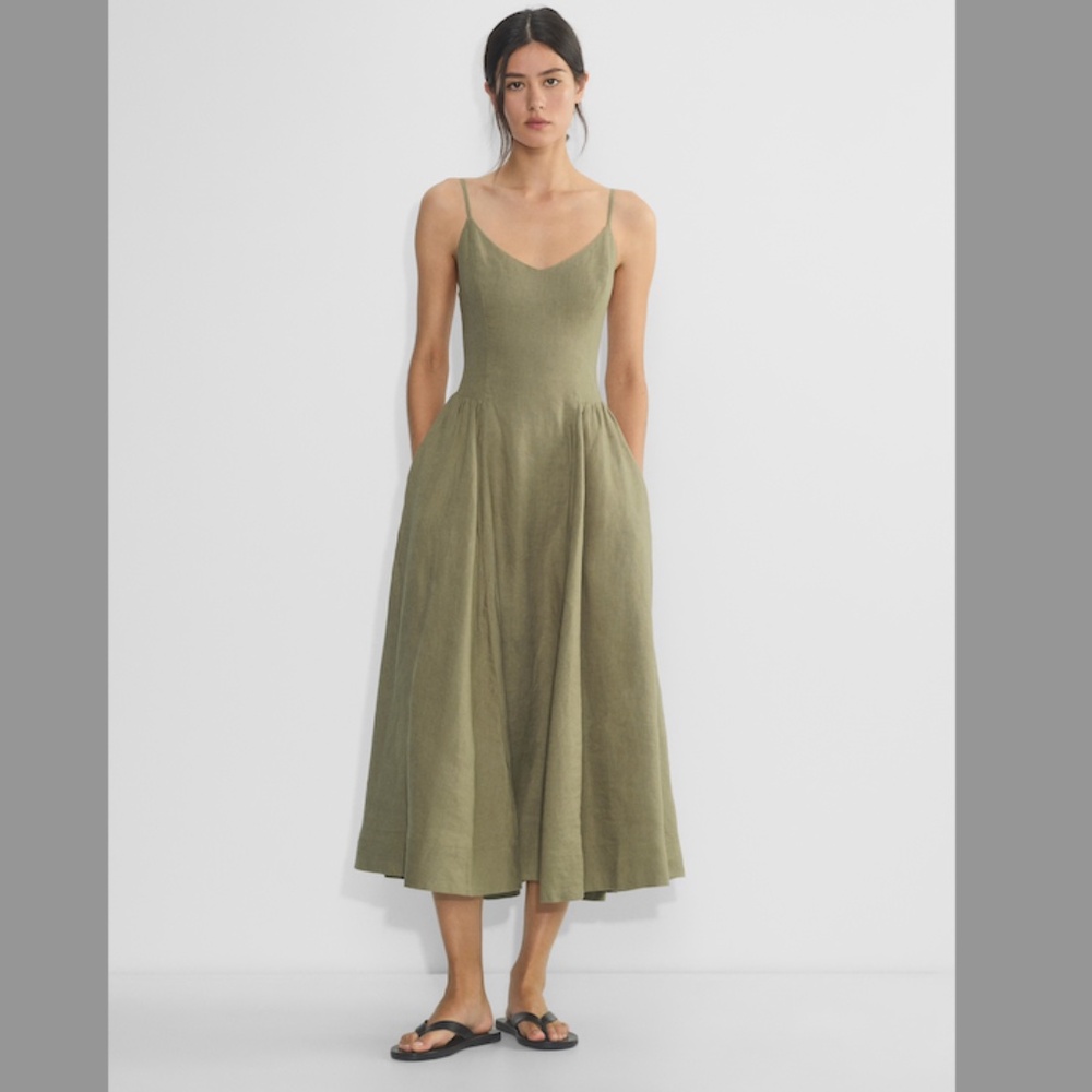 ARITZIA TECHNIQUE LINEN MIDI DRESS